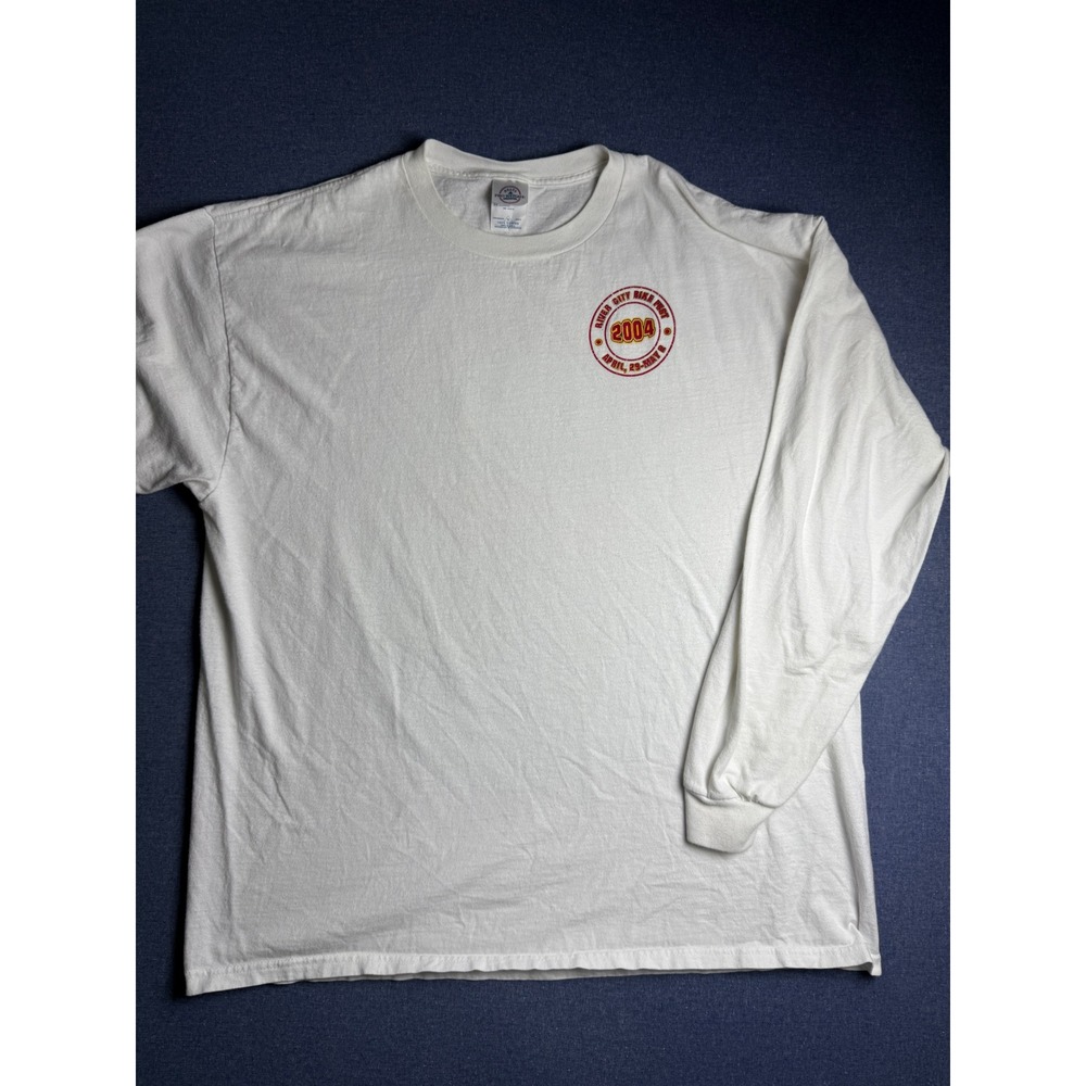 Vintage 2004 River City Bike Fest Delta Pro Weight Long Sleeve White Shirt XL